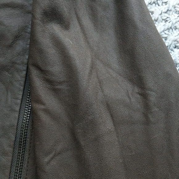 Vince brown leather moto jacket - Picture 12 of 14